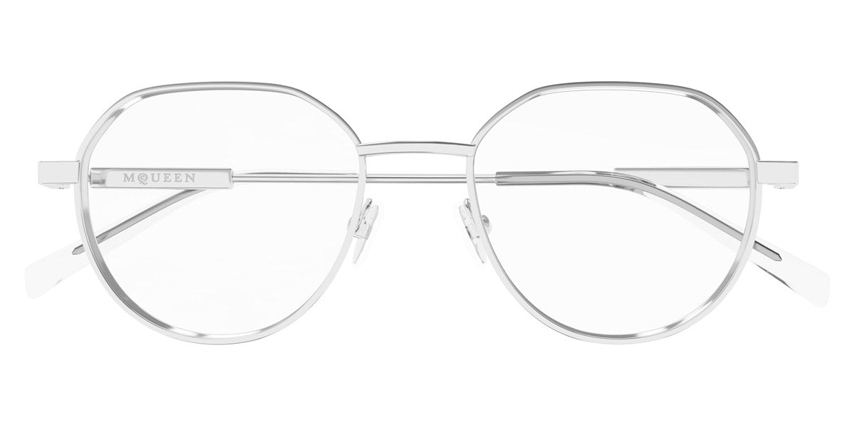 Alexander McQueen® AM0479O AMQ AM0479O 001 50 - 001 Silver Eyeglasses