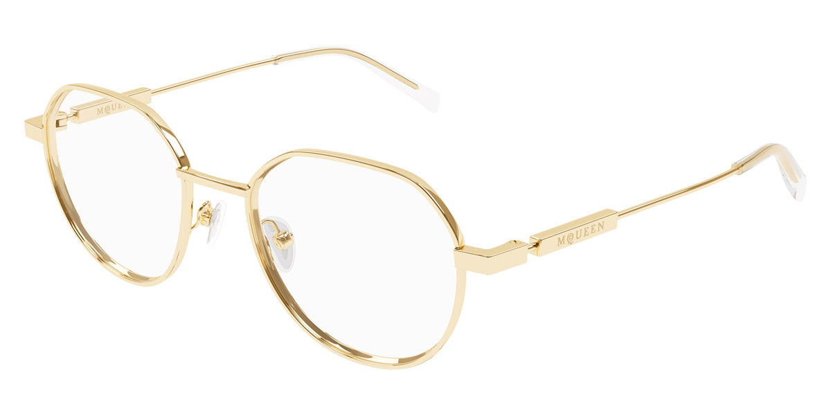Alexander McQueen® AM0479O AMQ AM0479O 002 50 - 002 Gold Eyeglasses