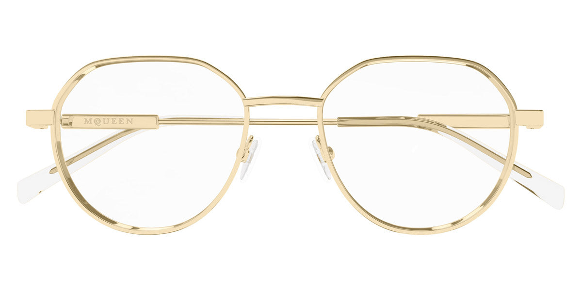 Alexander McQueen® AM0479O AMQ AM0479O 002 50 - 002 Gold Eyeglasses