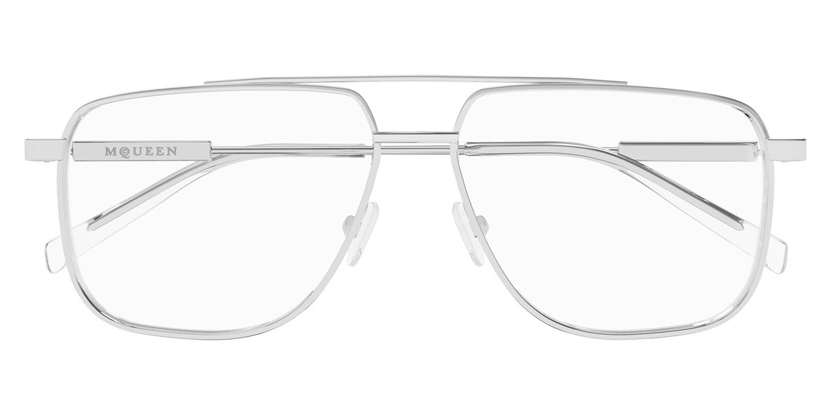 Alexander McQueen® AM0480O AMQ AM0480O 001 57 - 001 Silver Eyeglasses