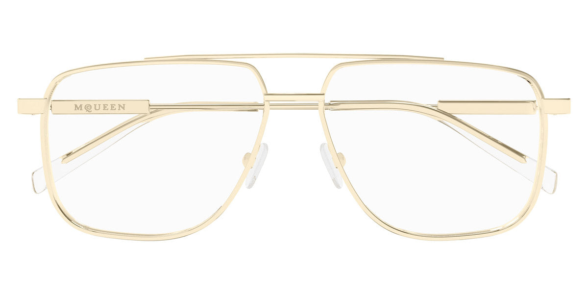 Alexander McQueen® AM0480O AMQ AM0480O 002 57 - 002 Gold Eyeglasses