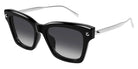 Alexander McQueen® AM0483S AMQ AM0483S 001 52 - 001 Black / Grey Sunglasses