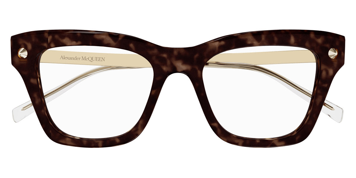 Alexander McQueen® AM0484O AMQ AM0484O 006 52 - 006 Havana Eyeglasses