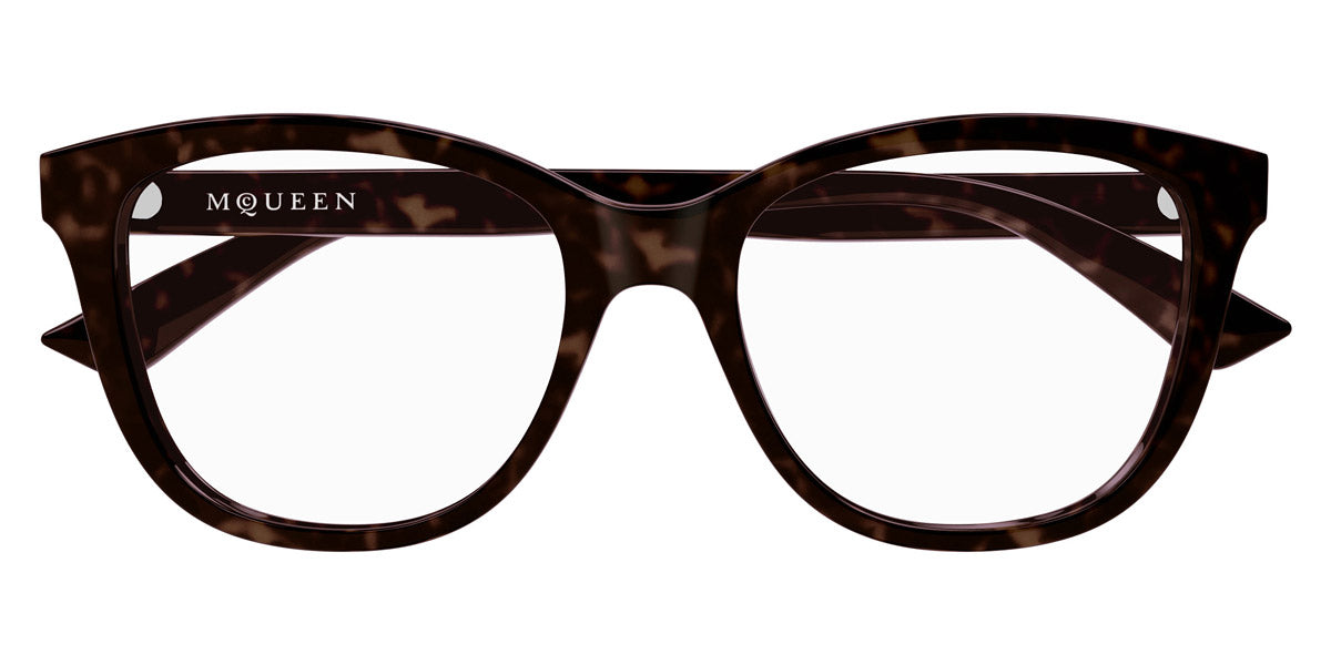 Alexander McQueen® AM0487O AMQ AM0487O 002 54 - 002 Havana Eyeglasses