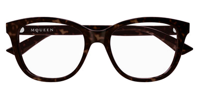 Alexander McQueen® AM0487O AMQ AM0487O 002 54 - 002 Havana Eyeglasses