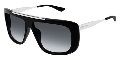 Alexander McQueen® AM0492S AMQ AM0492S 001 60 - 001 Black / Grey Sunglasses
