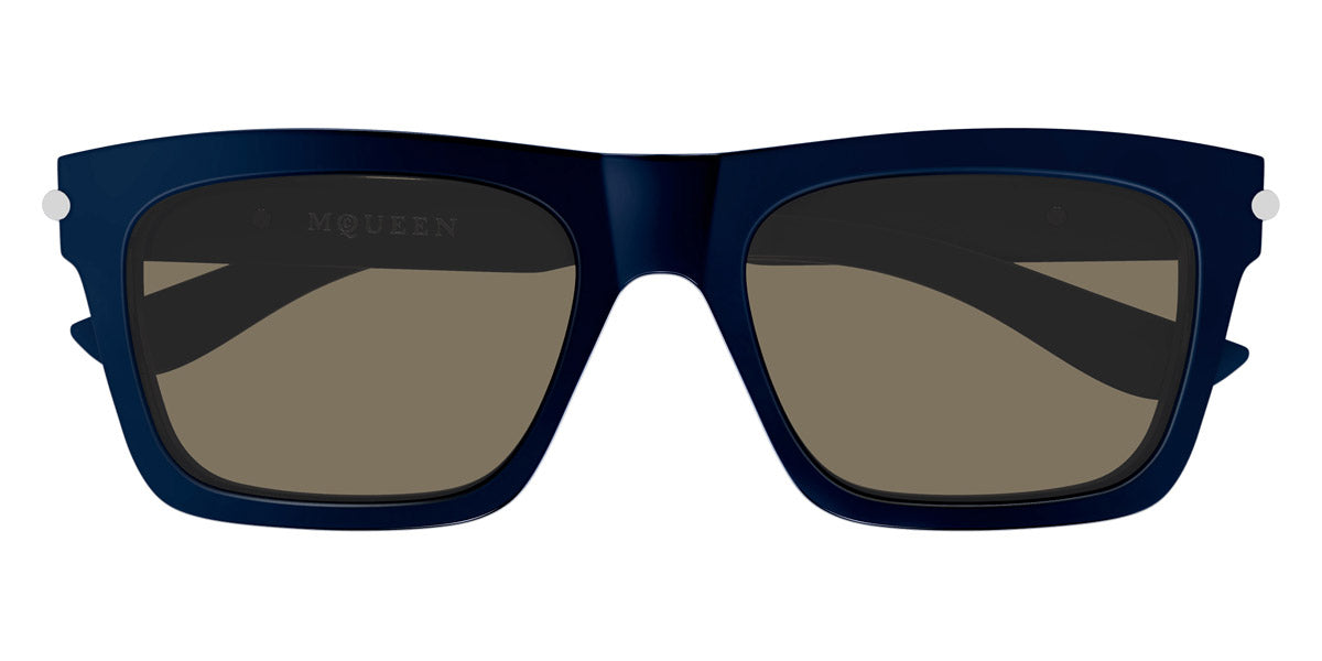 Alexander McQueen® AM0495S AMQ AM0495S 004 55 - 004 Blue / Brown Sunglasses