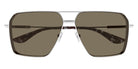 Alexander McQueen® AM0500S AMQ AM0500S 002 60 - 002 Silver / Brown Sunglasses