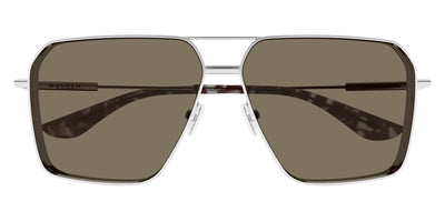 Alexander McQueen® AM0500S AMQ AM0500S 002 60 - 002 Silver / Brown Sunglasses