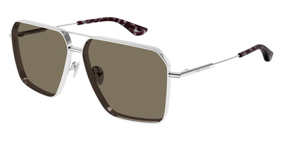 Alexander McQueen® AM0500S AMQ AM0500S 002 60 - 002 Silver / Brown Sunglasses