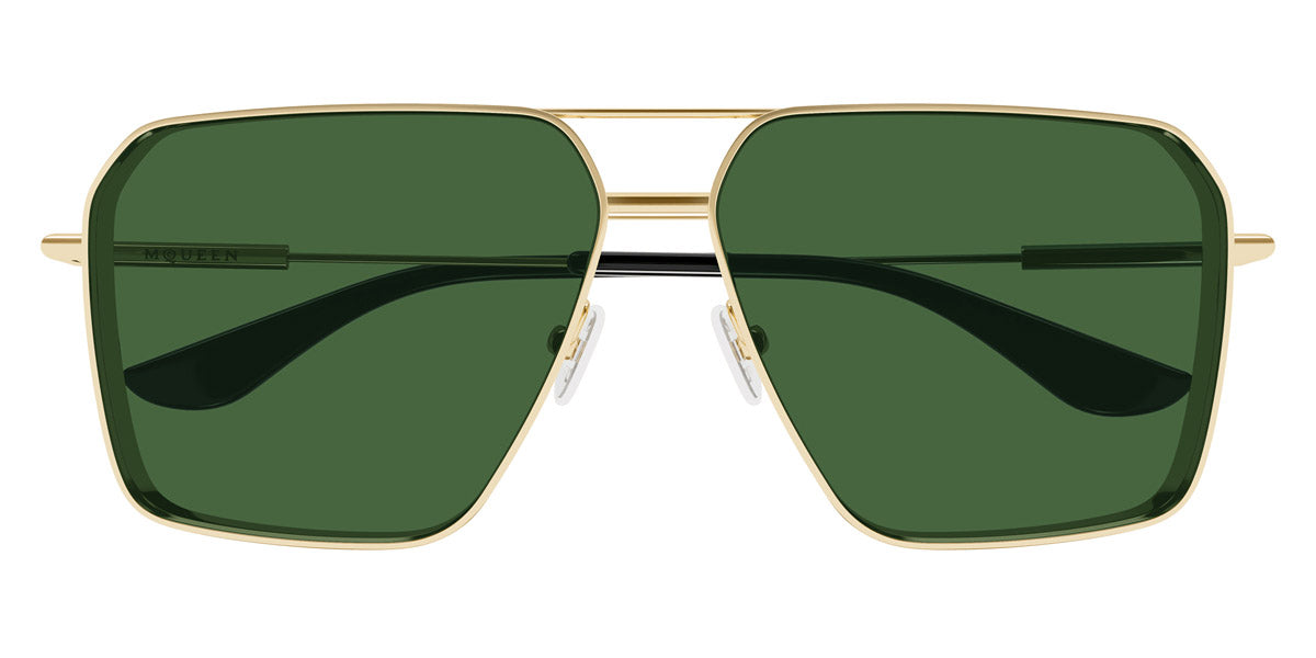 Alexander McQueen® AM0500S AMQ AM0500S 003 60 - 003 Gold / Green Sunglasses