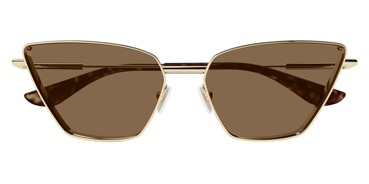 Alexander McQueen® AM0501S AMQ AM0501S 002 58 - 002 Gold / Brown Sunglasses