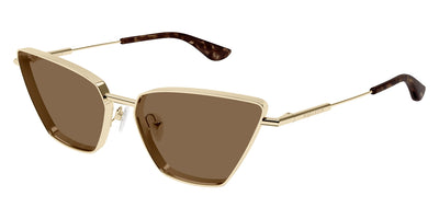 Alexander McQueen® AM0501S AMQ AM0501S 002 58 - 002 Gold / Brown Sunglasses