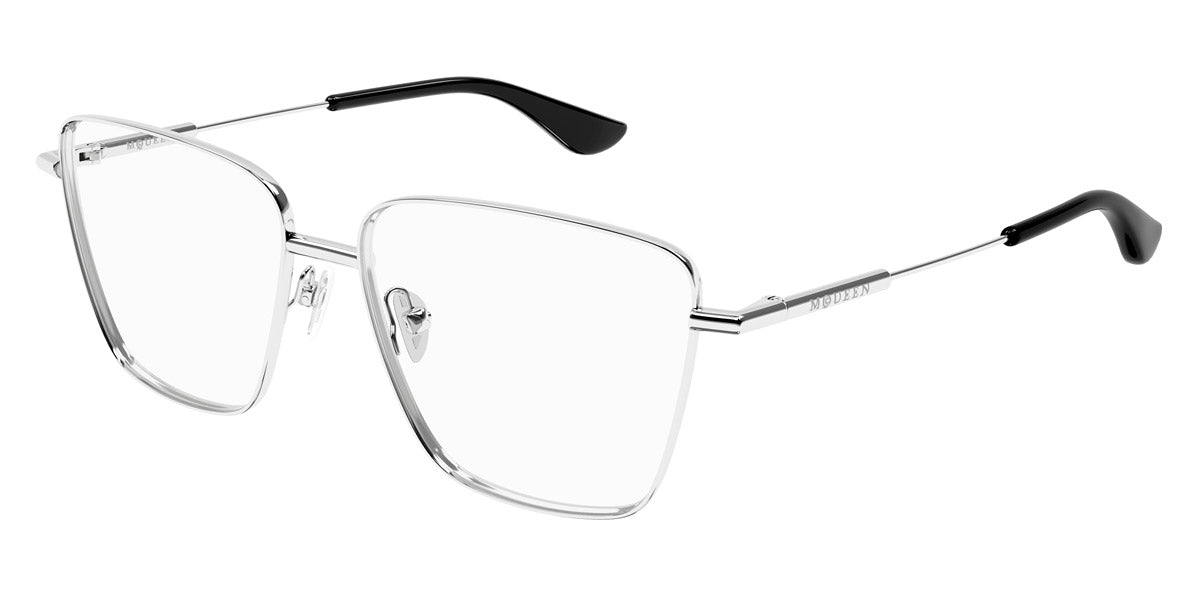 Alexander McQueen® AM0503O AMQ AM0503O 001 55 - 001 Silver Eyeglasses