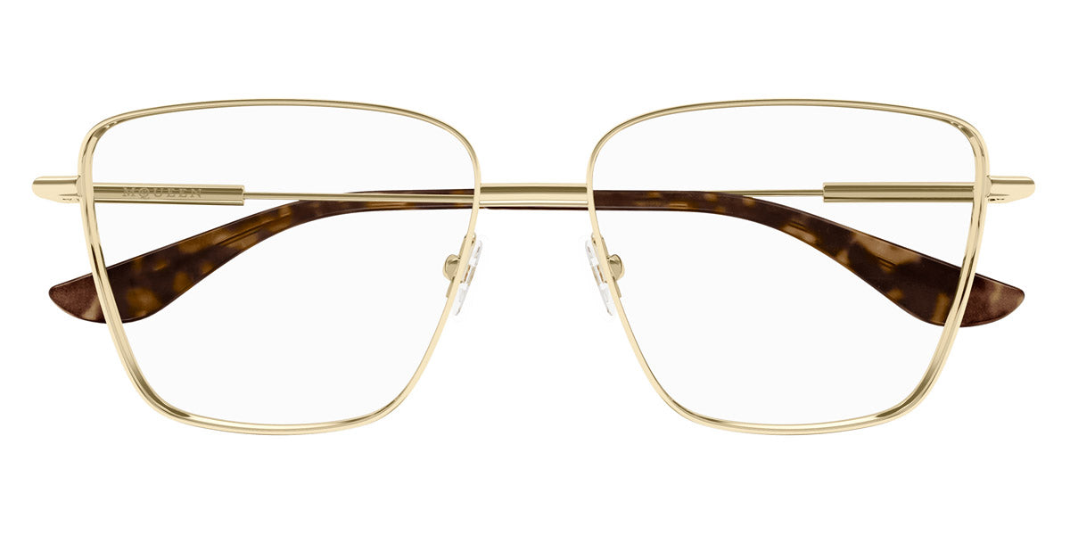 Alexander McQueen® AM0503O AMQ AM0503O 002 55 - 002 Gold Eyeglasses