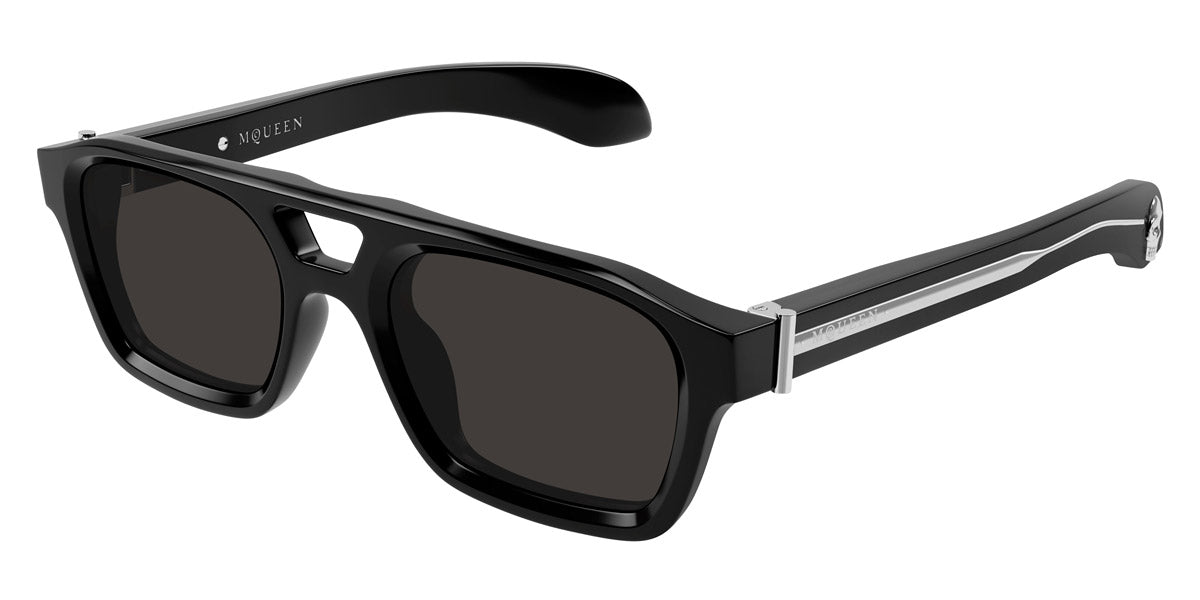Alexander McQueen® AM0505S AMQ AM0505S 001 52 - 001 Black / Grey Sunglasses