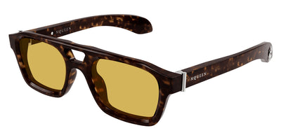 Alexander McQueen® AM0505S AMQ AM0505S 002 52 - 002 Havana / Yellow Sunglasses