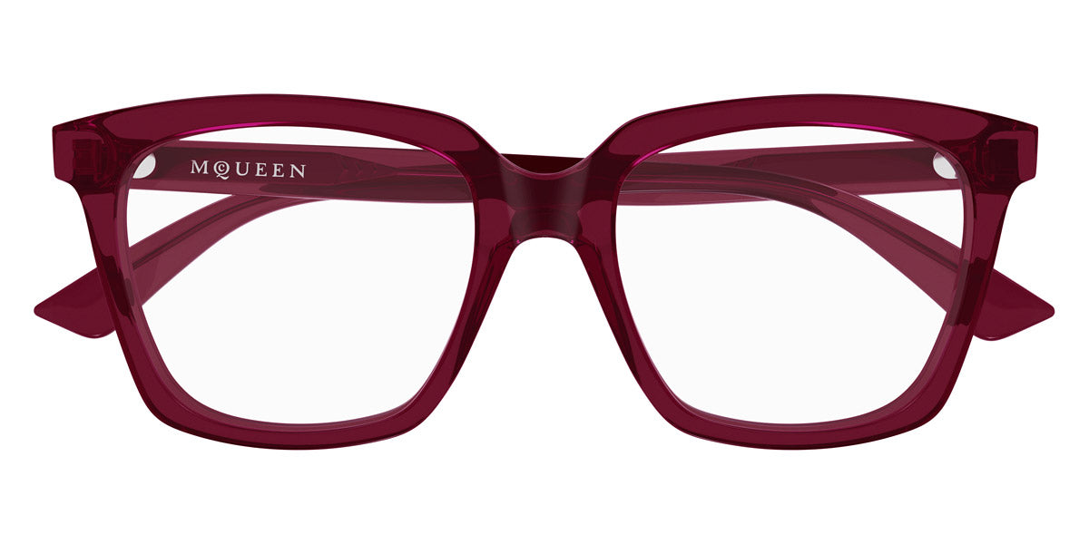 Alexander McQueen® AM0513O AMQ AM0513O 003 53 - 003 Burgundy Eyeglasses