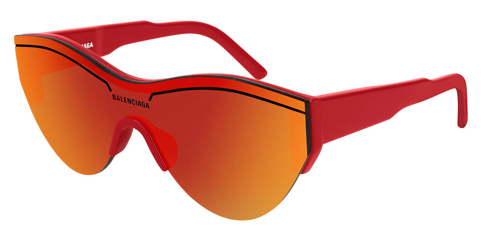 Balenciaga® BB0004S BB0004S 003 99 - Red / Red Mirrored Sunglasses