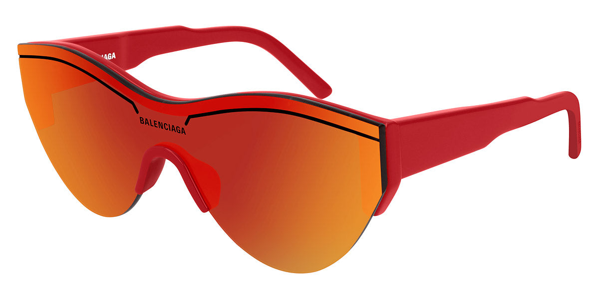 Balenciaga® BB0004S BB0004S 003 99 - Red / Red Mirrored Sunglasses