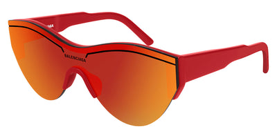 Balenciaga® BB0004S BB0004S 003 99 - Red / Red Mirrored Sunglasses