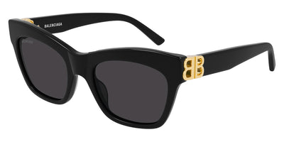 Balenciaga® BB0132S BB0132S 001 53 - Black / Gold / Gray Sunglasses
