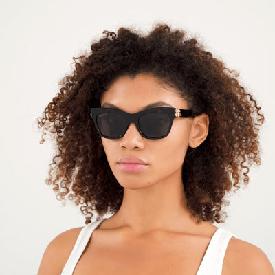 Balenciaga® BB0132S BB0132S 002 53 - Havana / Gold / Green Sunglasses