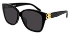 Balenciaga® BB0135SA BB0135SA 001 59 - Black / Gold / Gray Sunglasses