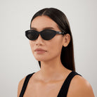 Balenciaga® BB0209SA BB0209SA 001 55 - Black / Gray Sunglasses