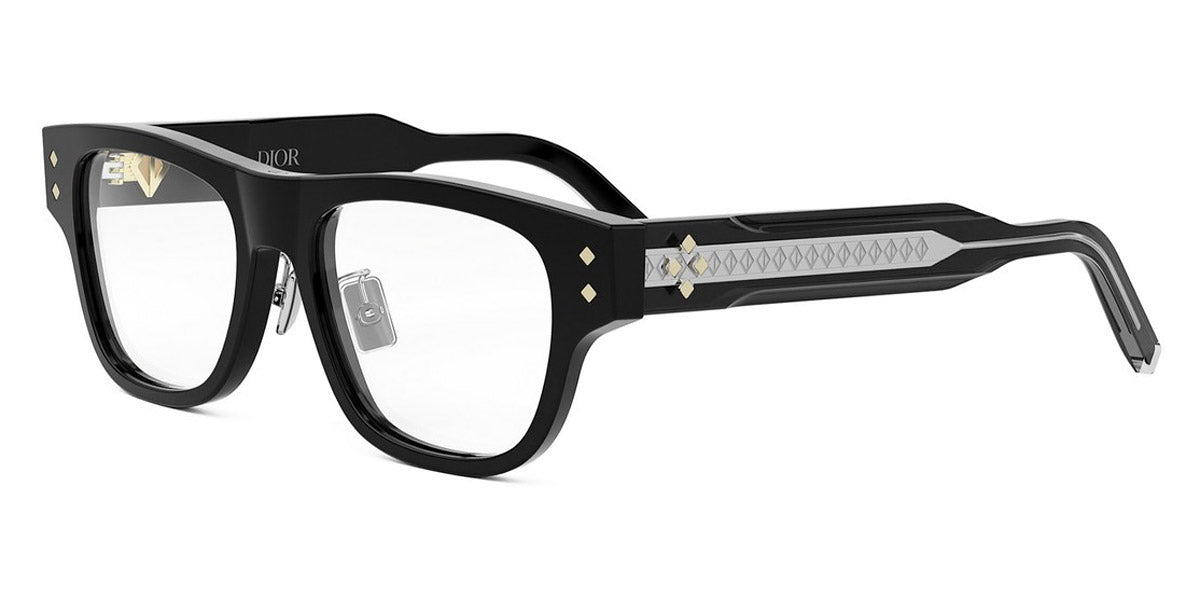 Dior® CD DIAMONDO S10F CD CD DIAMONDO S10F 10BB 53 - 10BB Shiny Black / Transparent Blue block lenses Eyeglasses