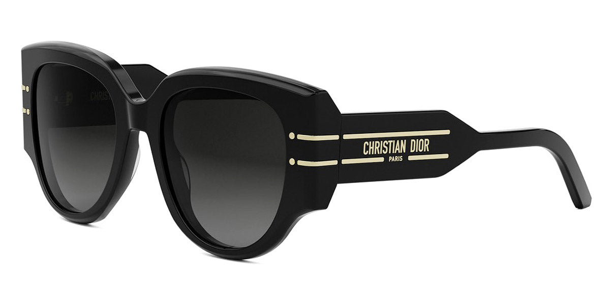 Dior® DIORSIGNATURE R2I - 10A1 Shiny Black with Grey Gradient Sunglasses