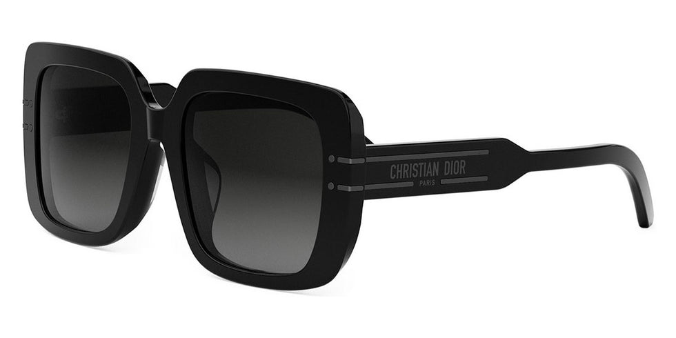 Dior® DIORSIGNATURE S11F - 14A1 Shiny Black / Gradient Smoke Sunglasses