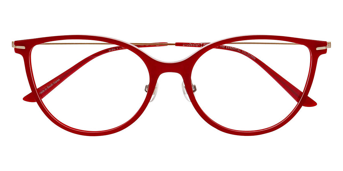 ProDesign Denmark® DISC 1 PDD DISC 1 4022 52 - Red Medium Shiny Eyeglasses