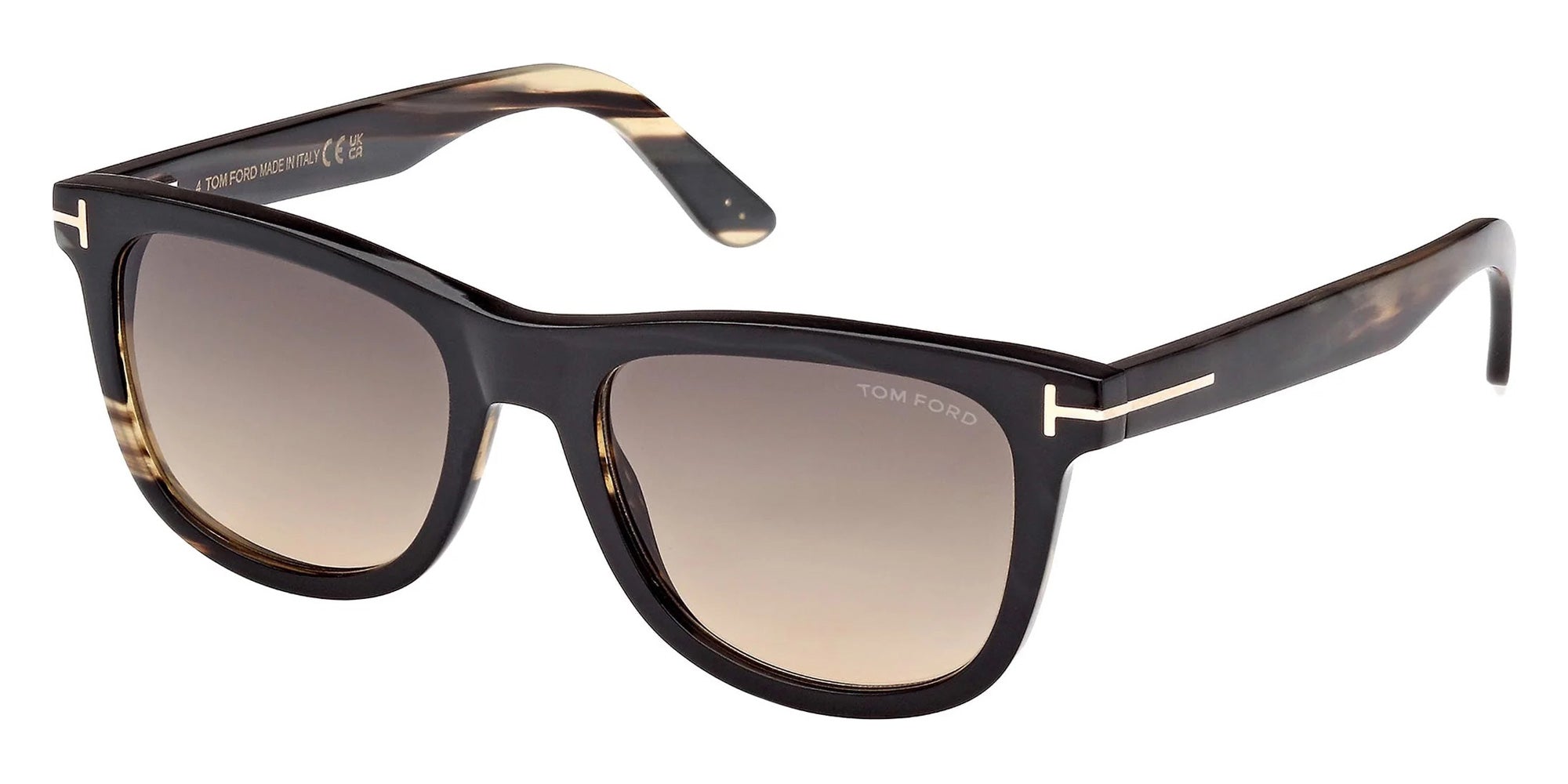 Tom Ford® FT1046-P FT1046-P 64B 53 - Colored Horn / Gradient Smoke Sunglasses