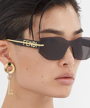 Fendi Black and Apricot Geometric Gold Hardware Sunglasses GUC Fendi® FE40012U Geometric Sunglasses - EuroOptica main image 4