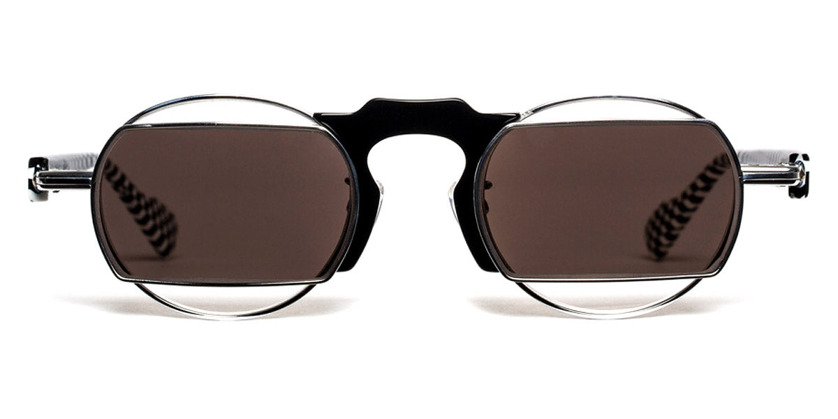 J.F. Rey® HKXJF01 JFR HKXJF01 0110 47 - 0110 Col Black/Checkerboard/Shiny Silver Sunglasses