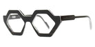 Henau® Hexaforte H HEXAFORTE V45 48 - Black/White/Grey Striped Transparent Eyeglasses