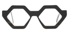 Henau® Hexaforte H HEXAFORTE V45 48 - Black/White/Grey Striped Transparent Eyeglasses