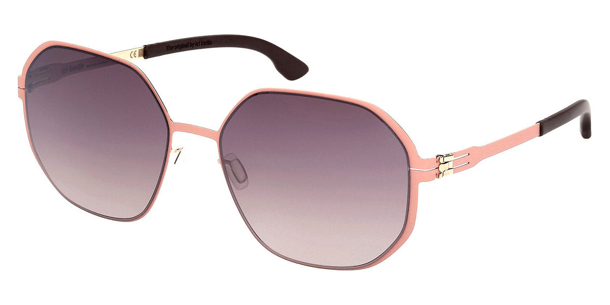 NWT IC Berlin Swing-M1397032032t15313do Rose-Gold Warm Round 62mm Sunglasses Ic! Berlin® Millie Geometric Sunglasses - EuroOptica main image 2