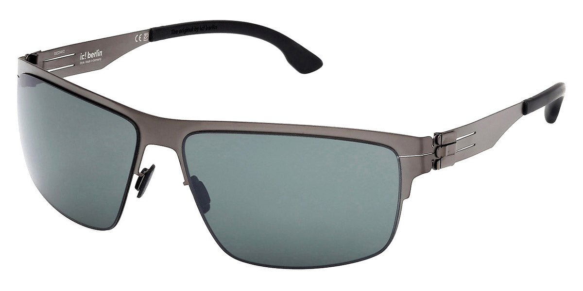 Ic! Berlin® Nate ICB IC0061 02R 63 - Graphite / Green Polarized Sunglasses