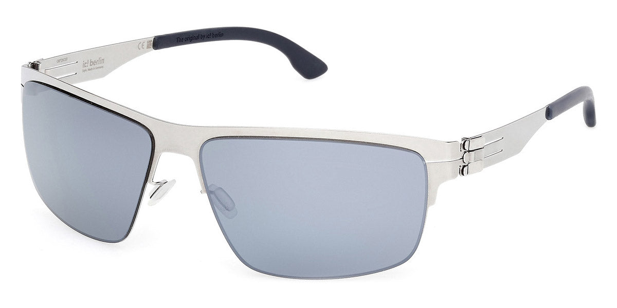 Ic! Berlin® Nate ICB IC0061 20D 63 - Shiny Grey / Marine Blue Polarized Sunglasses