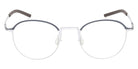 Ic! Berlin® Kayoko - Fashion Silver/Taubenblau Brow 50 Eyeglasses