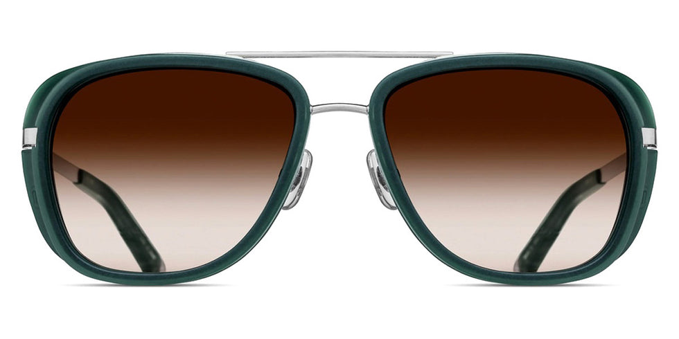 Matsuda® M3023 Brushed Silver / Matte Bottle Green Sunglasses