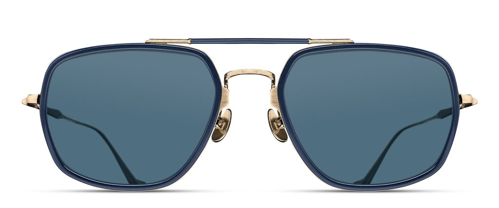 Matsuda® M3123 MTD M3123 Brushed Gold/Navy/Blue Grey 55 - Brushed Gold/Navy / Blue Grey Sunglasses