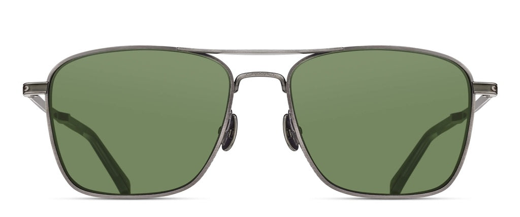 Matsuda® M3135 MTD M3135 Antique Silver/Sage Green 56 - Antique Silver/Sage Green Sunglasses