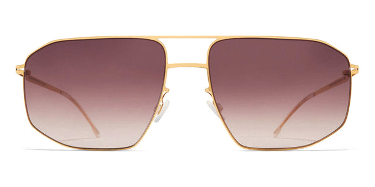 Mykita® SANTERI  Glossy Gold 59 - Glossy Gold/Cedar Brown Gradient Sunglasses