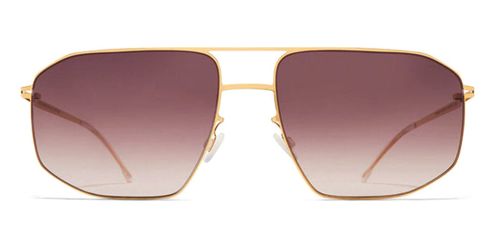 Mykita® SANTERI  Glossy Gold 59 - Glossy Gold/Cedar Brown Gradient Sunglasses