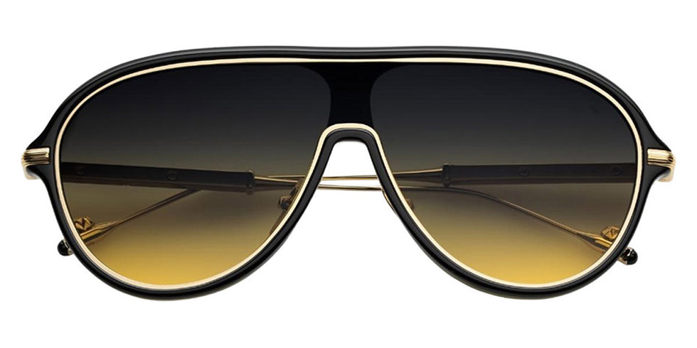 Philippe V® No23 PHI No23 Black/Gold Frame Grey to Yellow Gradient Lens 134 - Black / Gold Frame - Grey to Yellow Gradient Lens Sunglasses