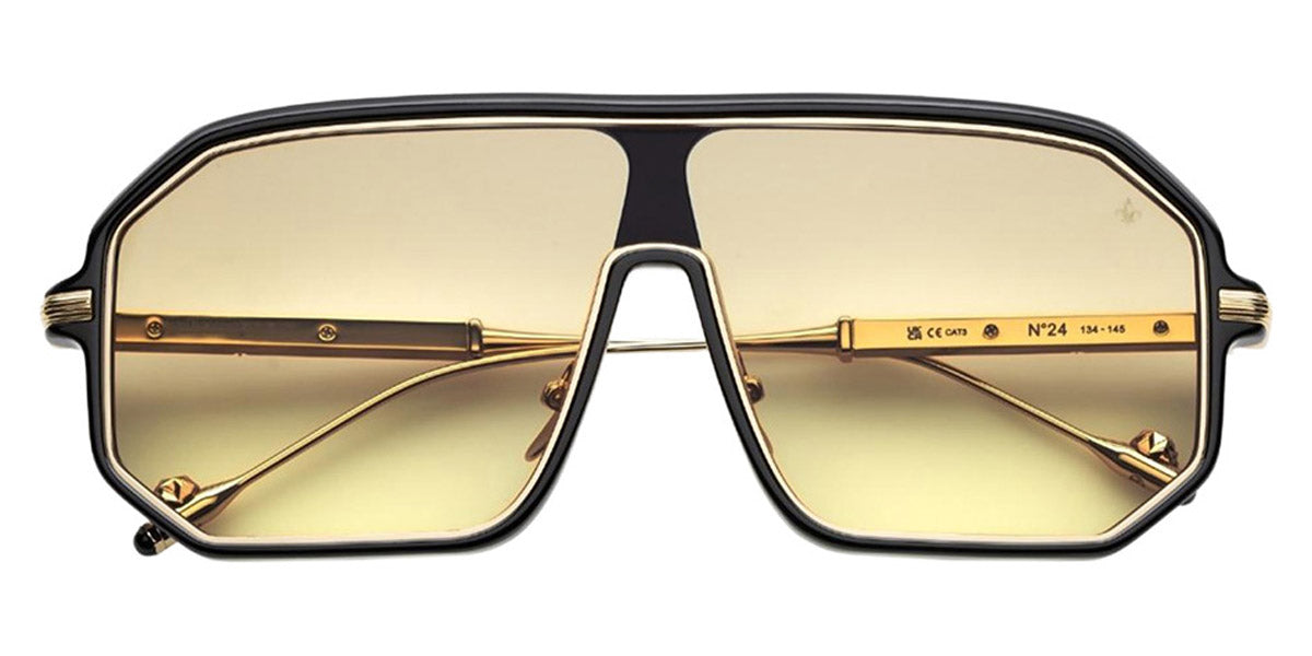Philippe V® No24 PHI No24 Black/Gold Frame Jelly Yellow PTC Lens 134 - Black / Gold Frame - Jelly Yellow PTC Lens Sunglasses
