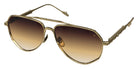 Philippe V® No27 PHI No27 Gold Frame Brown Gradient Lens 60 - Gold Frame - Brown Gradient Lens Sunglasses